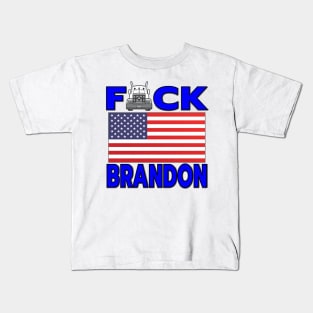 F-CK BRANDON FREEDOM CONVOY - TRUCKERS FOR FREEDOM - USA FREEDOM CONVOY 2022 TRUCKERS BLUE LETTERS Kids T-Shirt